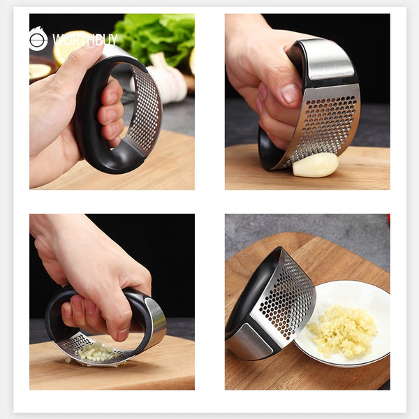 Stainless Steel Garlic Press Crusher